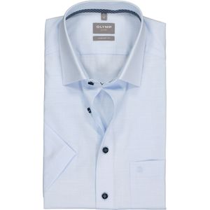 OLYMP comfort fit overhemd, korte mouw, structuur, lichtblauw (contrast) 48