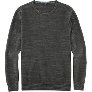 OLYMP Casual modern fit pullover katoen, grijsgroen -  Maat: XL