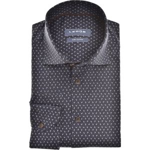 Ledub modern fit overhemd, mouwlengte 72 cm, popeline, donkerblauw dessin