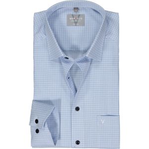 MARVELIS comfort fit overhemd, popeline, lichtblauw met wit geruit 41