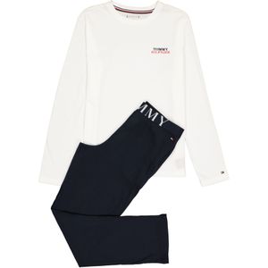 Tommy Hilfiger heren pyjama, wit met blauw - Maat: S