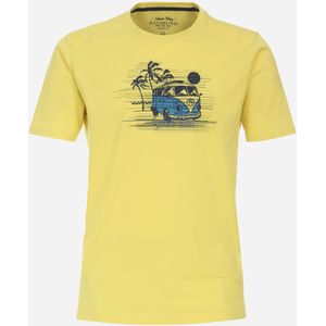 Redmond regular fit T-shirt, korte mouw O-hals, geel (met print) -  Maat: 3XL