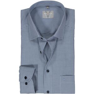 MARVELIS comfort fit overhemd, popeline, donkerblauw geruit 44
