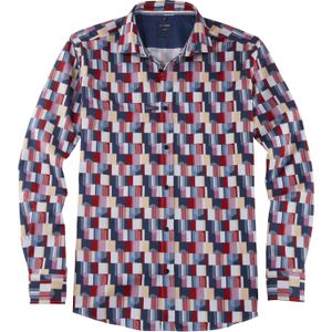 OLYMP Casual regular fit overhemd, flanel, rood dessin
