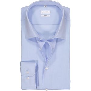 Seidensticker shaped fit overhemd, mouwlengte 7, blauw