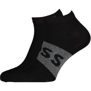 BOSS enkelsokken (2-pack), heren sneaker sokken katoen, zwart -  Maat: 47-50