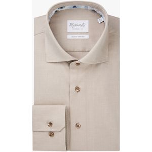 Michaelis slim fit heren overhemd, twill, beige