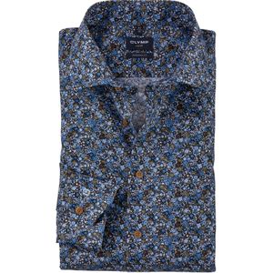 OLYMP - Modern Fit - Overhemd - Marine Blauw - Popeline