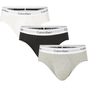 Calvin Klein Hipster Briefs (3-pack), heren slips, zwart, grijs, wit -  Maat: M