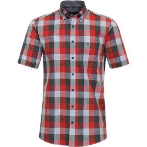 CASA MODA Sport comfort fit overhemd, korte mouw, chambray, rood geruit