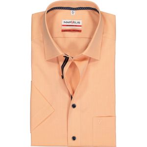 MARVELIS modern fit overhemd, korte mouw, fil a fil, oranje (contrast)