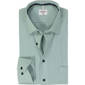 MARVELIS modern fit overhemd, popeline, kristalgroen met wit mini ruitje