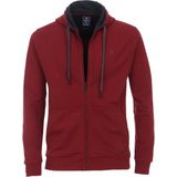 Redmond heren sweatvest katoenmengsel, met capuchon, rood (middeldik) -  Maat: L