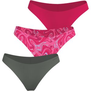 Bjorn Borg dames Invisible Briefs, slip middelhoge taille (3-pack), roze, print, groen
