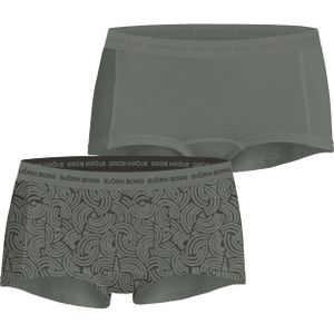 Bjorn Borg dames Core minishorts, boxers korte pijpen (2-pack), grijs, print