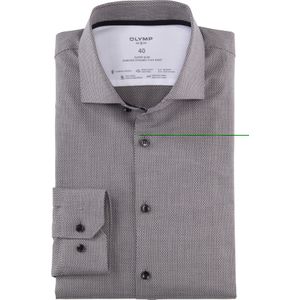 OLYMP 24/7 No. 6 Six super slim fit overhemd, popeline, zwart dessin