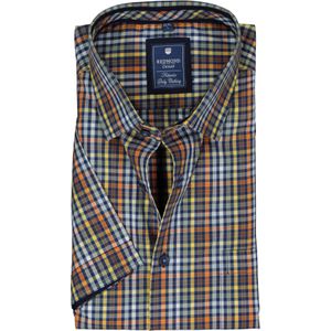 Redmond - Overhemd - Bruin Geruit - Korte Mouwen - Strijkvriendelijk