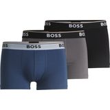 HUGO BOSS Power trunks (3-pack), heren boxers kort, blauw, grijs, zwart