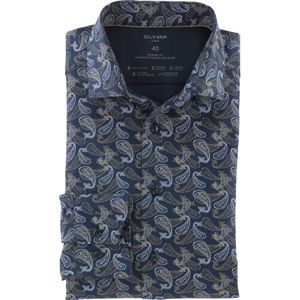 OLYMP - Luxor 24/7 - Overhemd - Natuur Dessin - Strijkvriendelijk - Boordmaat 41