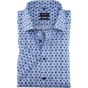 OLYMP Luxor modern fit overhemd, korte mouw, popeline, bleu dessin