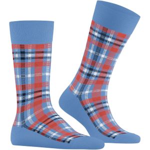 Burlington Madras herensokken, blauw (light blue)