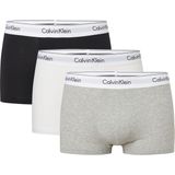 Calvin Klein Trunk (3-pack), heren boxers normale lengte, zwart, grijs, wit -  Maat: L