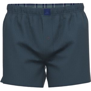 Gotzburg heren boxershorts geweven wijd model met gulp (1-pack), middengroen geruit