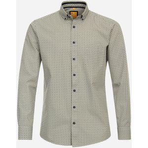 3 voor 99 | Redmond modern fit overhemd, popeline, geel dessin 47/48