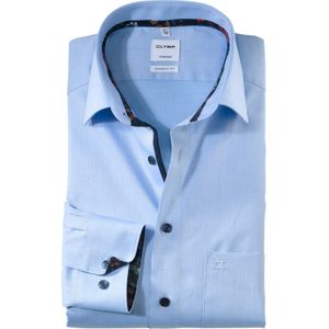 OLYMP Tendenz modern fit overhemd, structuur, bleu dessin 47