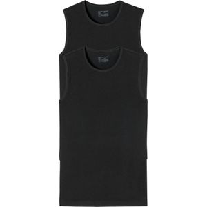 SCHIESSER 95/5 tanktops (2-pack), O-hals, zwart -  Maat: M