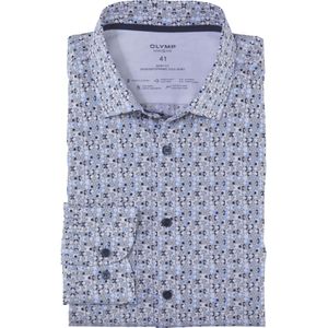 OLYMP 24/7 Level 5 body fit overhemd, popeline, taupe dessin
