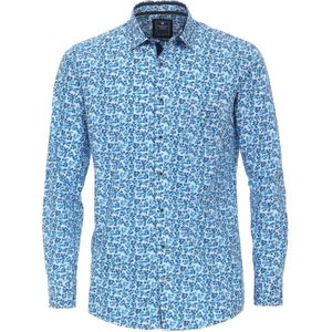 3 voor 99 | Redmond comfort fit overhemd, popeline, blauw dessin 49/50