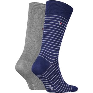 Tommy Hilfiger Small Stripe Sock (2-pack), heren sokken, blauw gestreept