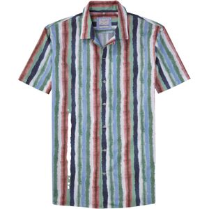 OLYMP Smart Casual Level 5 body fit overhemd, korte mouw, popeline, groen dessin