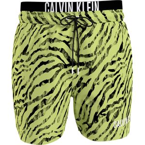 Calvin Klein Medium Drawstring double waistband swimshort, heren zwembroek, groen dessin -  Maat: XL