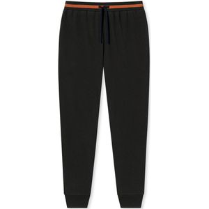 SCHIESSER Mix+Relax loungebroek lang, heren loungebroek lang biologisch katoen manchetten gestreept antraciet