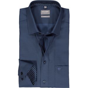 OLYMP comfort fit overhemd, structuur, nachtblauw (contrast) 49