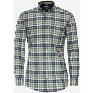 3 voor 99 | Redmond comfort fit overhemd, popeline, groen geruit