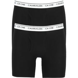 Calvin Klein CK ONE Cotton boxer brief (2-pack), heren boxer lang met gulp, zwart