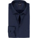 OLYMP - Luxor - Overhemd - Marine Blauw - Modern Fit - Mouwlengte 7