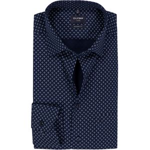 OLYMP - Luxor - Overhemd - Marine Blauw - Modern Fit - Mouwlengte 7