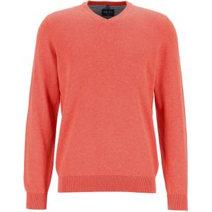 MARVELIS modern fit trui katoen, V-hals, roze