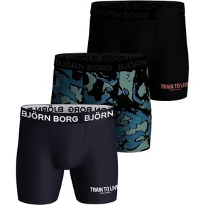 Bjorn Borg Performance boxers, microfiber heren boxers lange pijpen (3-pack), multicolor -  Maat: S