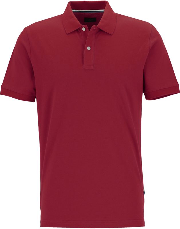 OLYMP - Casual - Polo - Donkerrood - Modern Fit