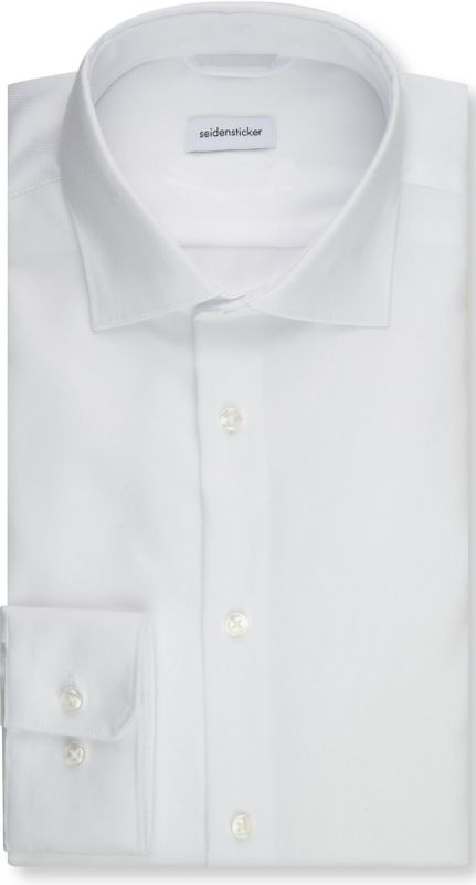 Seidensticker - Zakelijk Overhemd - Wit - Shaped Fit - Strijkvrij - 100% Katoen
