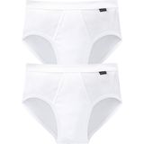 SCHIESSER Cotton Essentials sportslips (2-pack), Doppelripp met gulp, wit -  Maat: XXL