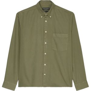 Marc O'Polo regular fit heren overhemd, popeline, olijfgroen