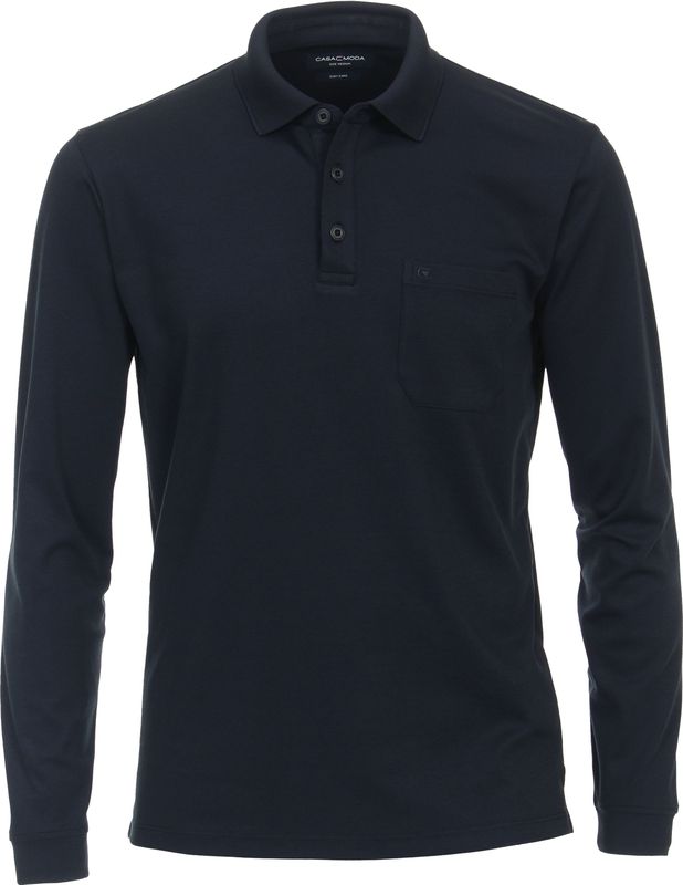 CASA MODA comfort fit polo lange mouw, blauw