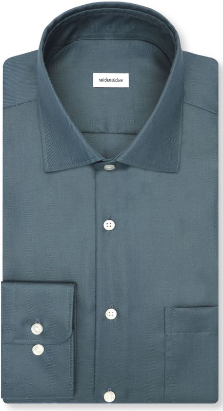 Seidensticker - 143510 - Chemise d'affaires - Groen - Manches Longues - Coupe Droite