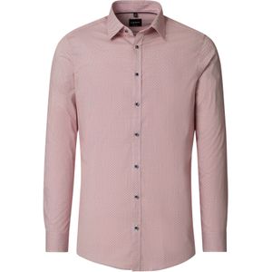 VENTI body fit overhemd, popeline, rood met wit mini dessin